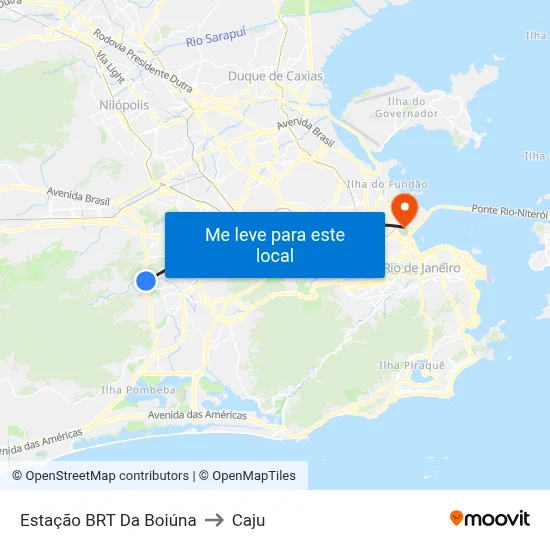 Estação BRT Da Boiúna to Caju map