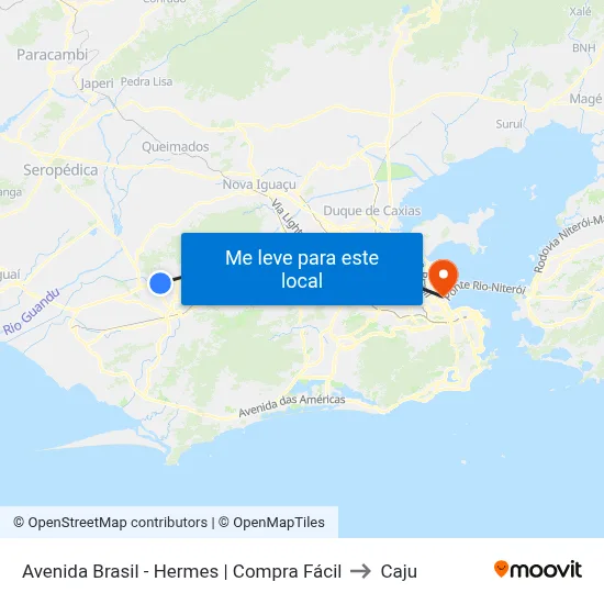 Avenida Brasil - Hermes | Compra Fácil to Caju map