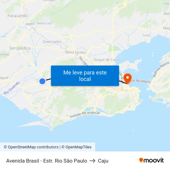 Avenida Brasil - Estr. Rio São Paulo to Caju map