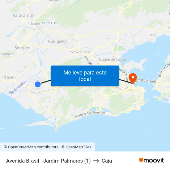 Avenida Brasil - Jardim Palmares (1) to Caju map