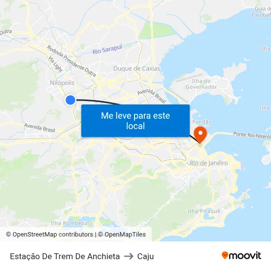 Estação De Trem De Anchieta to Caju map
