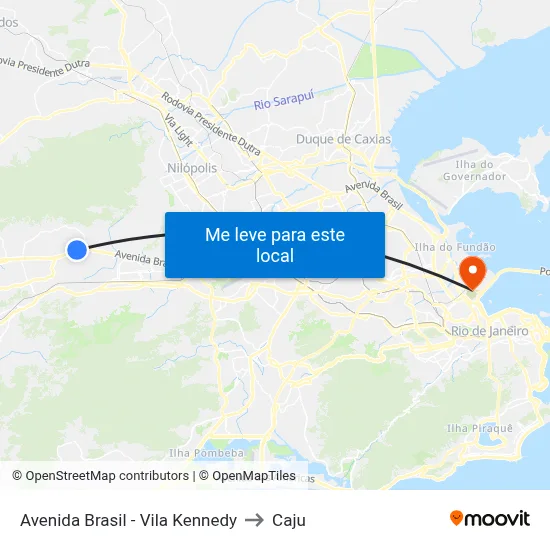 Avenida Brasil - Vila Kennedy to Caju map