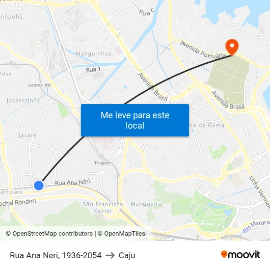 Rua Ana Neri, 1936-2054 to Caju map