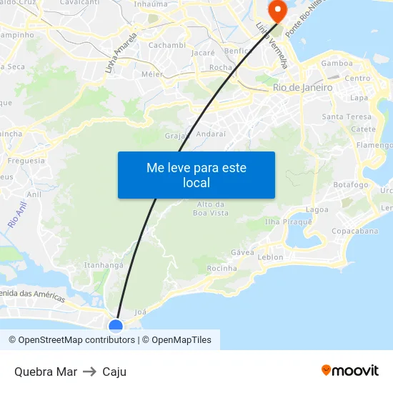 Quebra Mar to Caju map