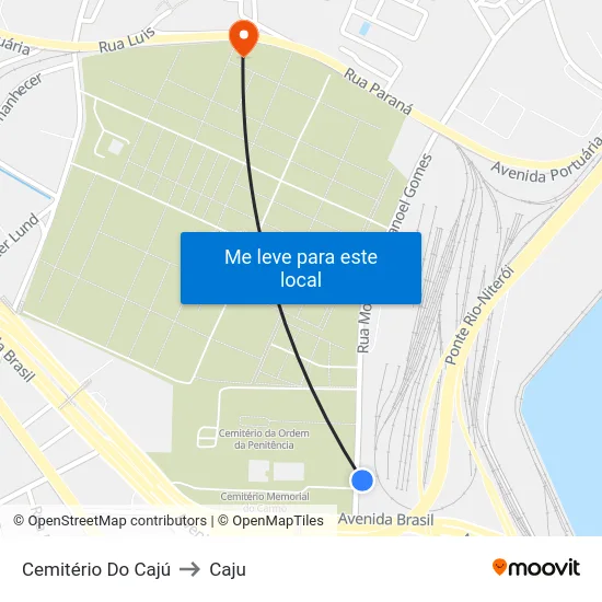 Cemitério Do Cajú to Caju map