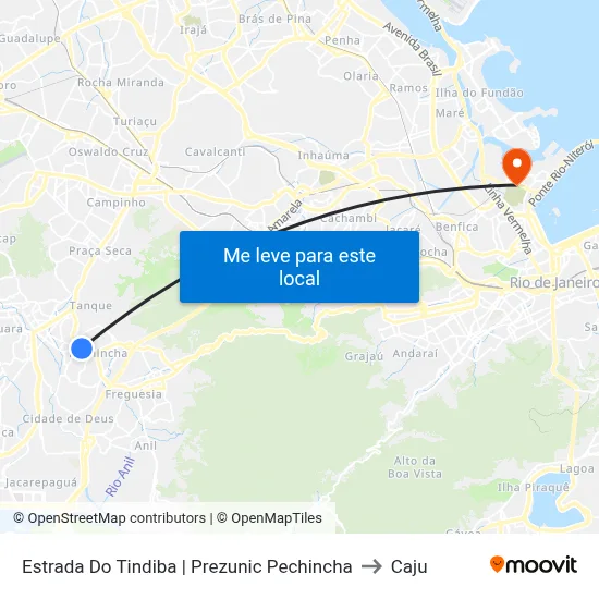 Estrada Do Tindiba | Prezunic Pechincha to Caju map