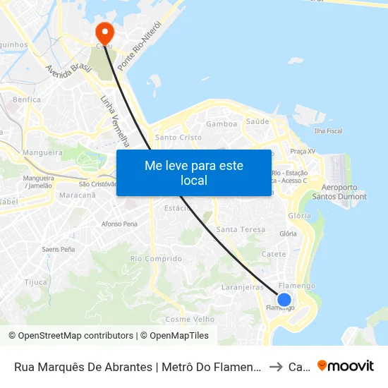 Rua Marquês De Abrantes | Metrô Do Flamengo to Caju map