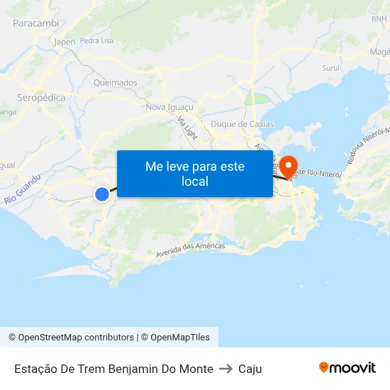Estação De Trem Benjamin Do Monte to Caju map
