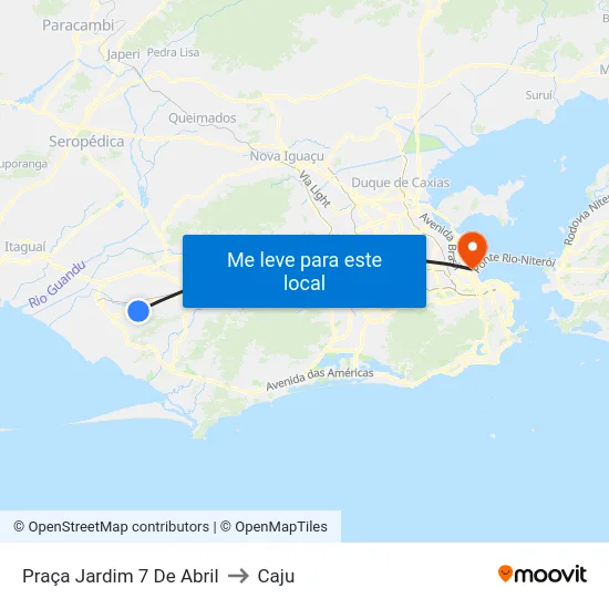 Praça Jardim 7 De Abril to Caju map