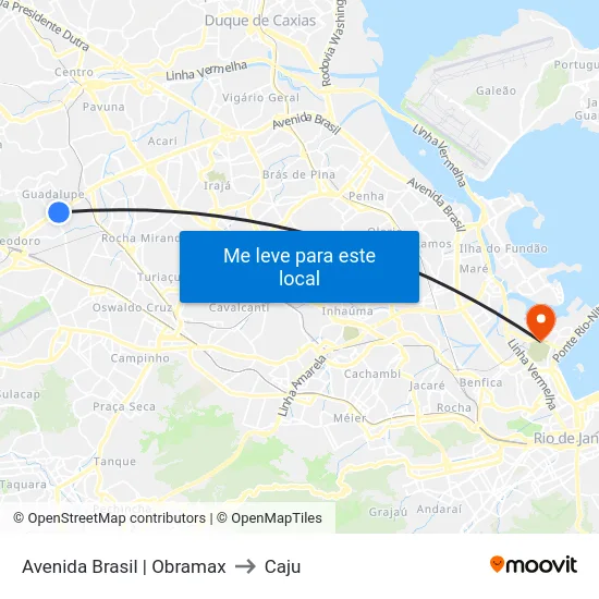 Avenida Brasil | Obramax to Caju map