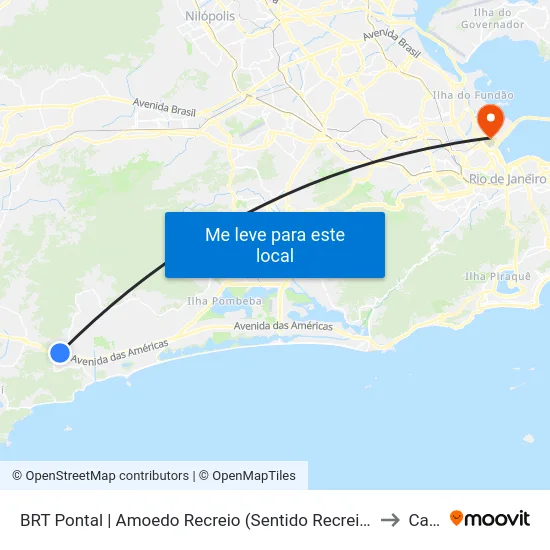 BRT Pontal | Amoedo Recreio (Sentido Recreio) to Caju map