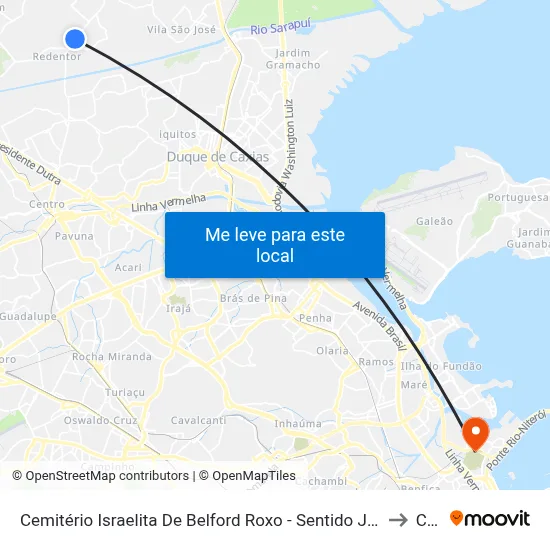 Cemitério Israelita De Belford Roxo - Sentido Jardim Redentor to Caju map