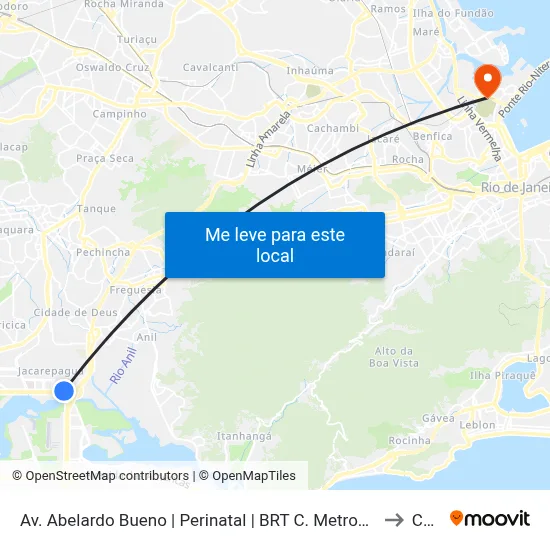 Av. Abelardo Bueno | Perinatal | BRT C. Metropolitano to Caju map
