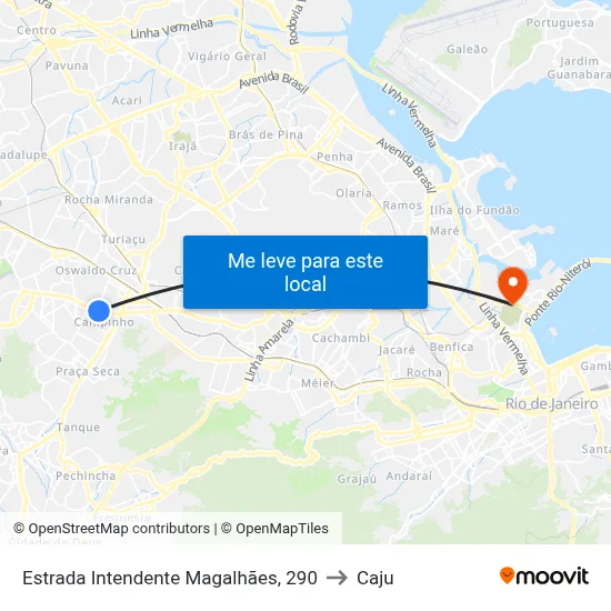Estrada Intendente Magalhães, 290 to Caju map