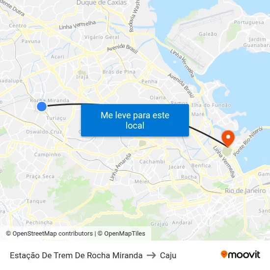 Estação De Trem De Rocha Miranda to Caju map
