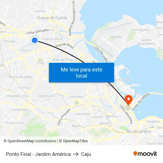 Ponto Final - Jardim América to Caju map