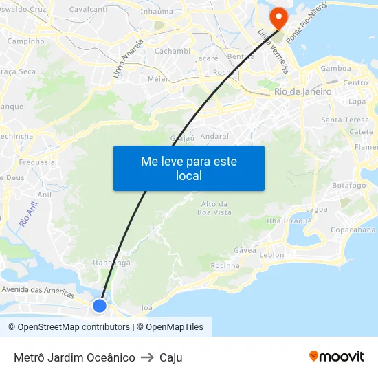 Metrô Jardim Oceânico to Caju map