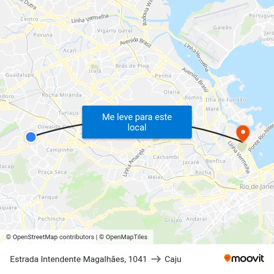 Estrada Intendente Magalhães, 1041 to Caju map