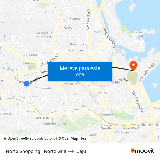 Norte Shopping | Norte Grill to Caju map