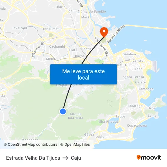 Estrada Velha Da Tijuca to Caju map
