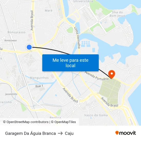 Garagem Da Águia Branca to Caju map