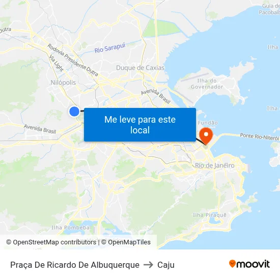 Praça De Ricardo De Albuquerque to Caju map