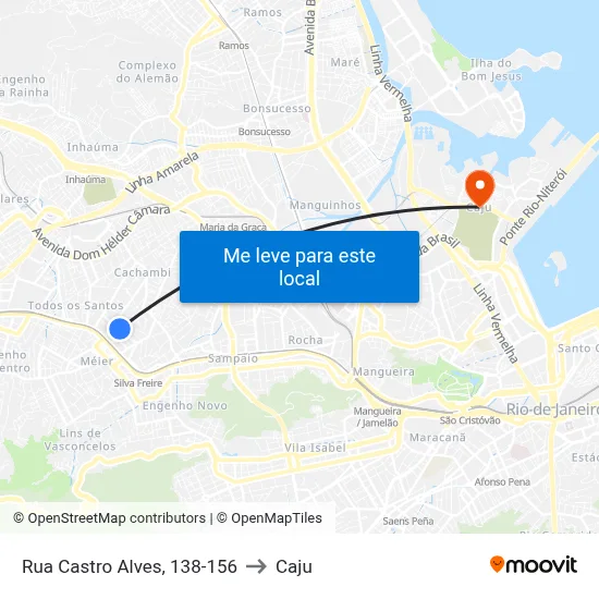Rua Castro Alves, 138-156 to Caju map