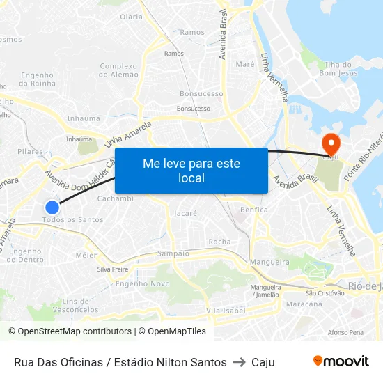Rua Das Oficinas / Estádio Nilton Santos to Caju map