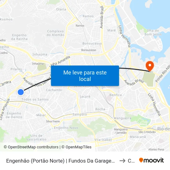Engenhão (Portão Norte) | Fundos Da Garagem Transurb to Caju map