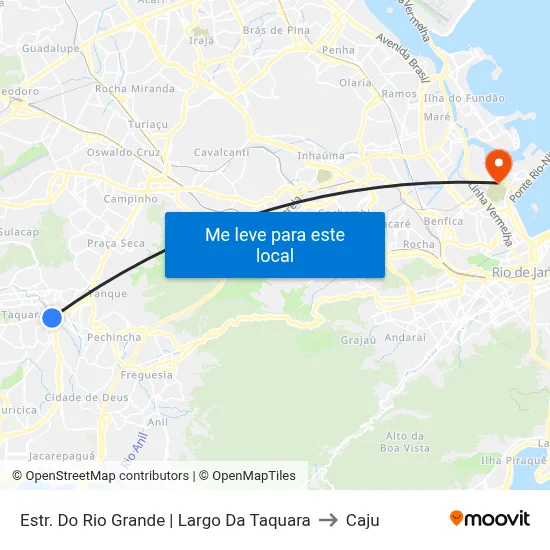 Estr. Do Rio Grande | Largo Da Taquara to Caju map