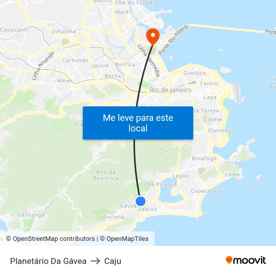 Planetário Da Gávea to Caju map