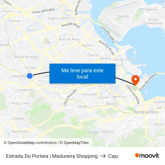 Estrada Do Portela | Madureira Shopping to Caju map