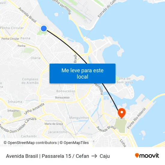 Avenida Brasil | Passarela 15 / Cefan to Caju map