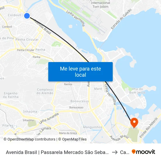 Avenida Brasil | Passarela Mercado São Sebastião to Caju map