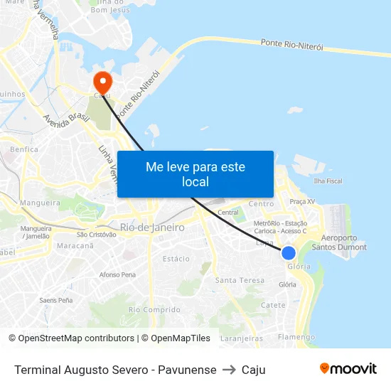 Terminal Augusto Severo - Pavunense to Caju map