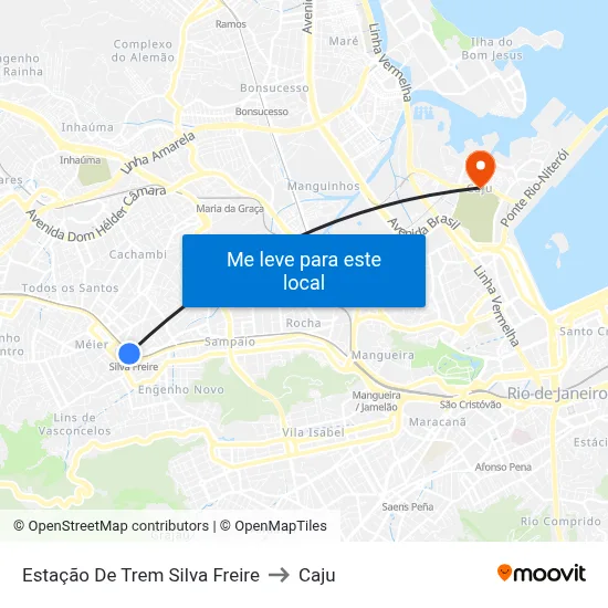 Estação De Trem Silva Freire to Caju map