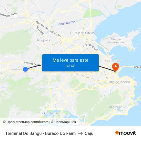 Terminal De Bangu - Buraco Do Faim to Caju map