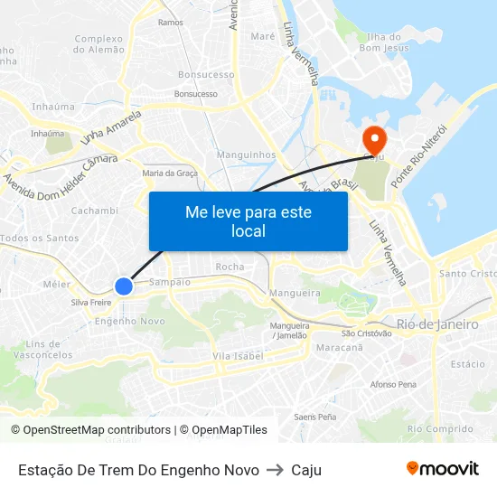 Estação De Trem Do Engenho Novo to Caju map