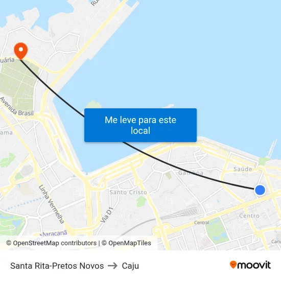 Santa Rita-Pretos Novos to Caju map