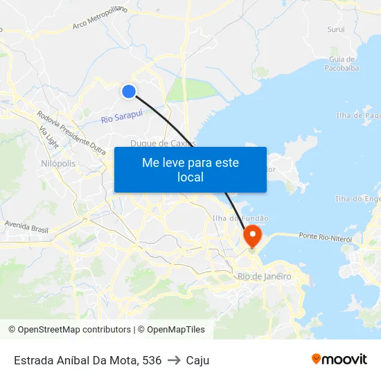 Estrada Aníbal Da Mota, 536 to Caju map