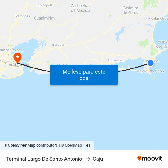 Terminal Largo De Santo Antônio to Caju map