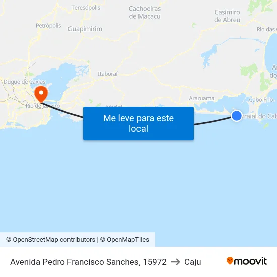 Avenida Pedro Francisco Sanches, 15972 to Caju map
