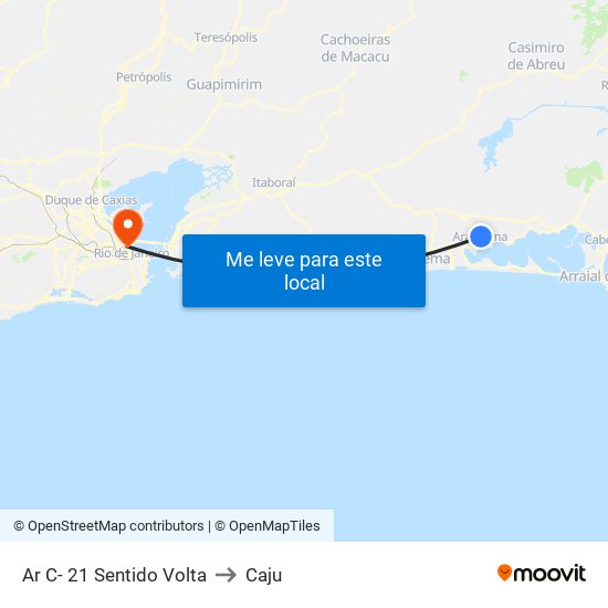 Ar C- 21 Sentido Volta to Caju map