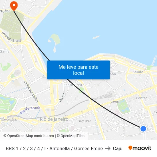 BRS 1 / 2 / 3 / 4 / I - Antonella / Gomes Freire to Caju map