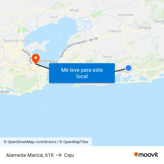 Alameda Maricá, 618 to Caju map