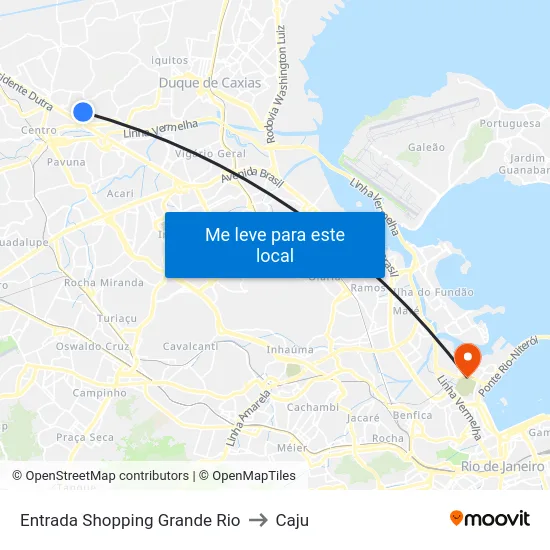 Entrada Shopping Grande Rio to Caju map