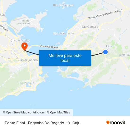 Ponto Final - Engenho Do Roçado to Caju map