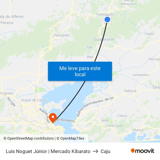 Luís Noguet Júnior | Mercado Kibarato to Caju map