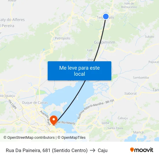 Rua Da Paineira, 681 (Sentido Centro) to Caju map