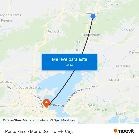 Ponto Final - Morro Do Tiro to Caju map